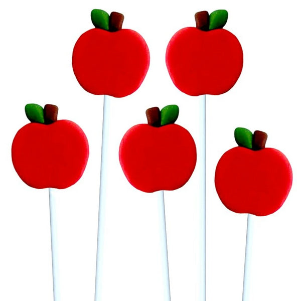 Rosh Hashanah red apples marzipan candy lollipops