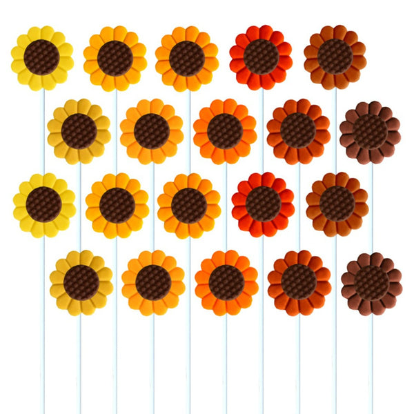 fall and autumn sunflowers marzipan candy lollipops