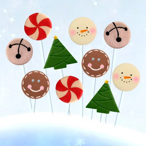 Christmas happiness marzipan candy lollipops