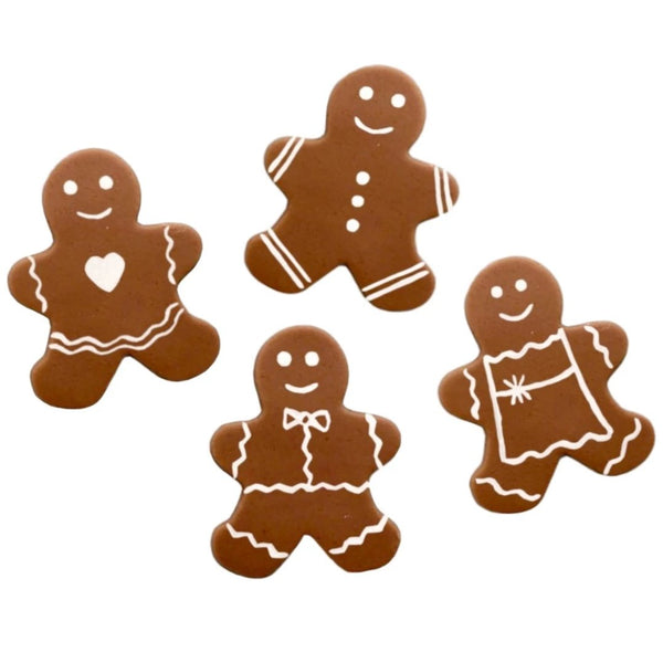 Christmas gingerbread men large marzipan candy tiles
