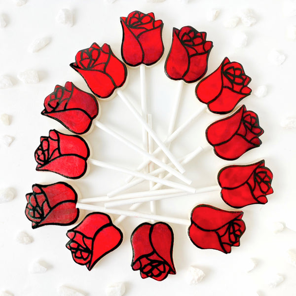 marzipan candy roses in a circle