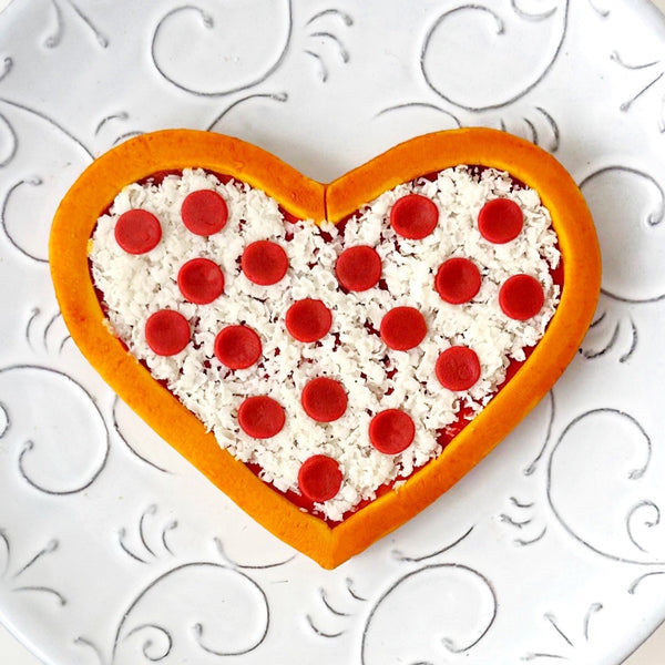 heart shaped marzipan pizza whole