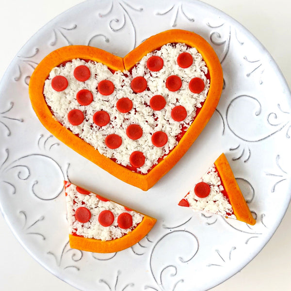heart shaped marzipan pizza all
