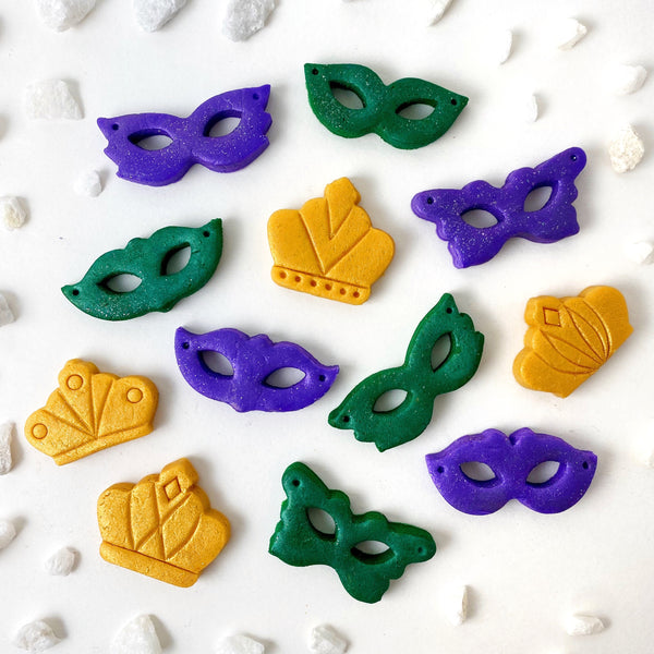 mardi gras marzipan masks crown candy layout
