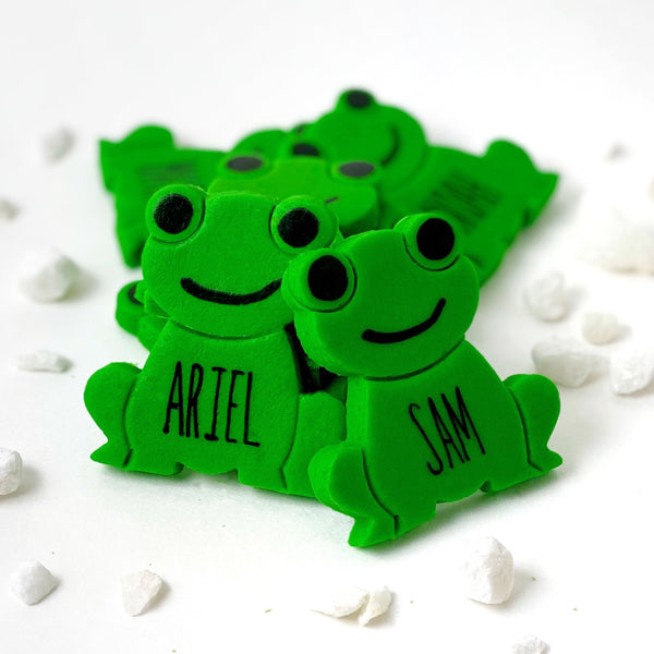 passover personalized frog marzipan candy pile