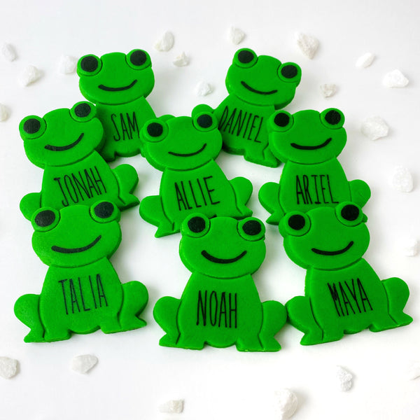 passover personalized frog marzipan candy layout