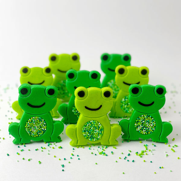 marzipan sprinkle passover frogs candy rows