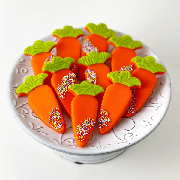 marzipan carrots sprinkle easter on a plate