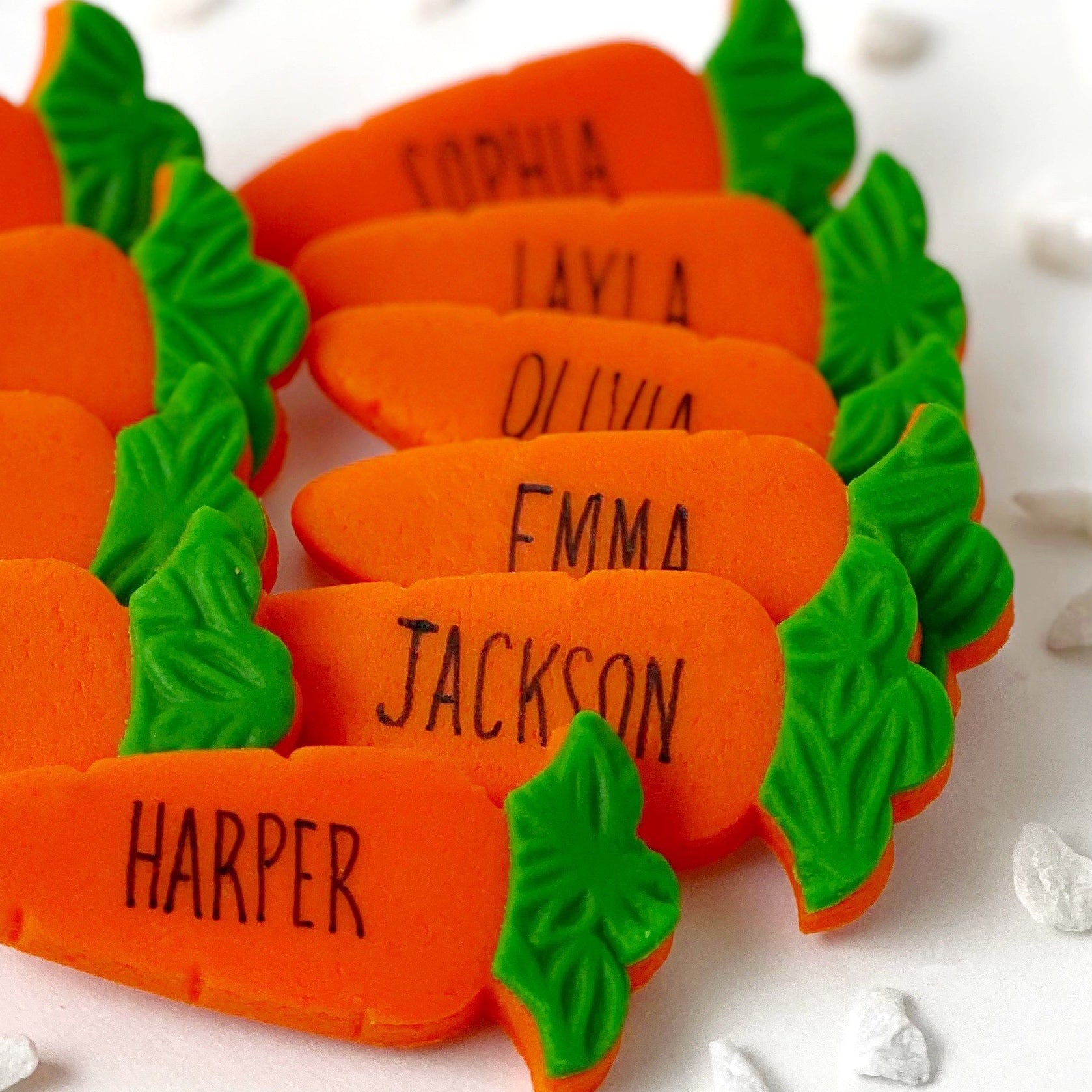 marzipan carrot personalized easter closeup