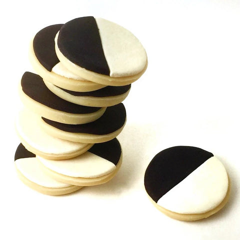 black & white cookies marzipan candy sculpture treats