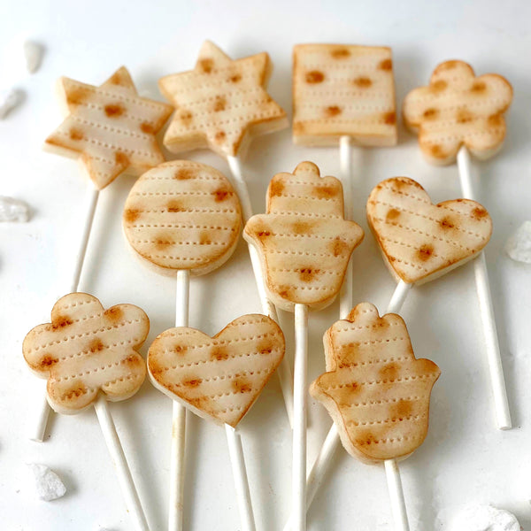 Passover Seder matzah variety marzipan candy lollipops