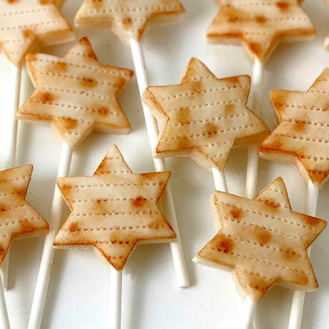 passover matzah candy star pops closeup