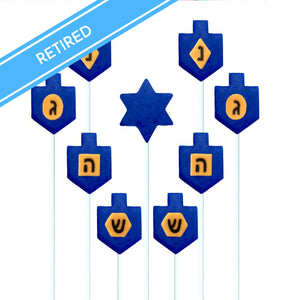 hanukkah blue dreidels