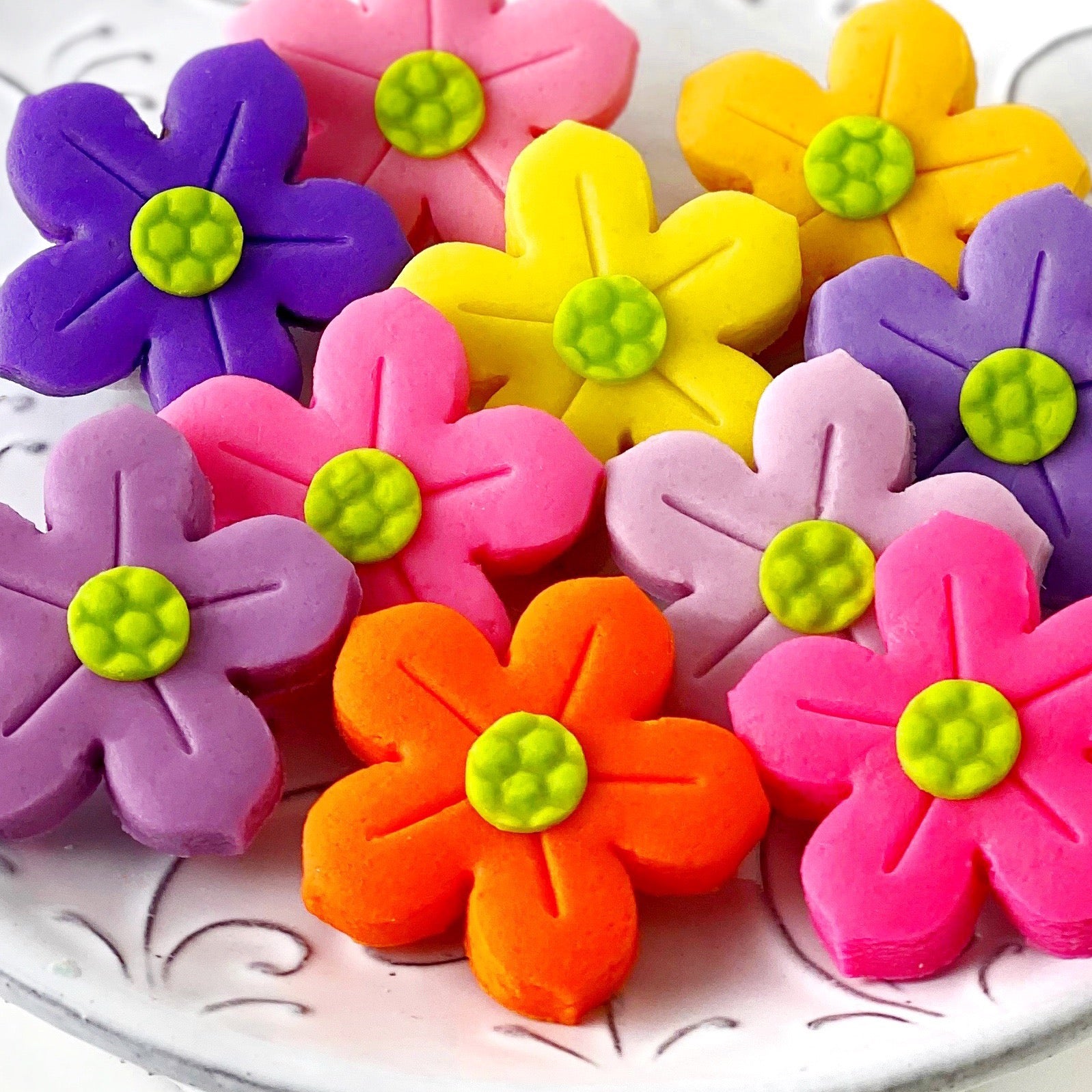 colorful marzipan candy flowers new