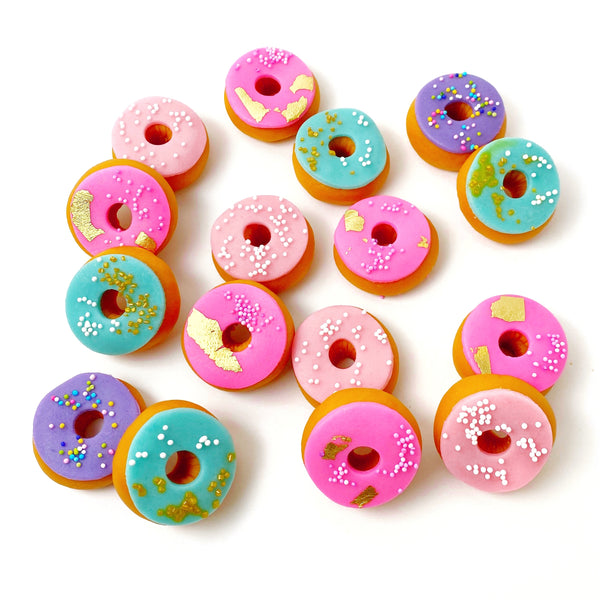 mini marzipan donuts sprinkles candy sculpture treats