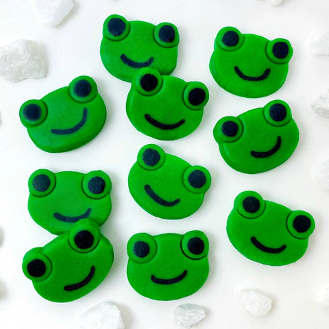 Passover green frogs mini marzipan candy bites flat lay