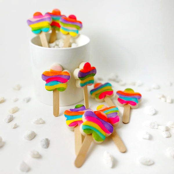 fantasy flower marzipan popsicles standing