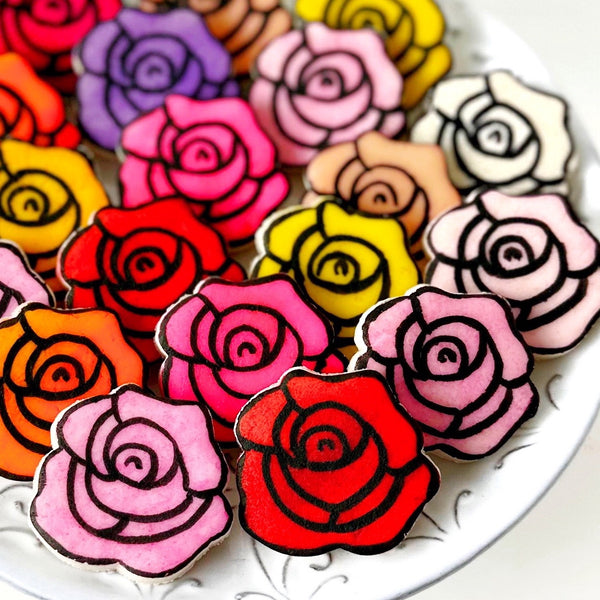 marzipan stained glass roses closeup