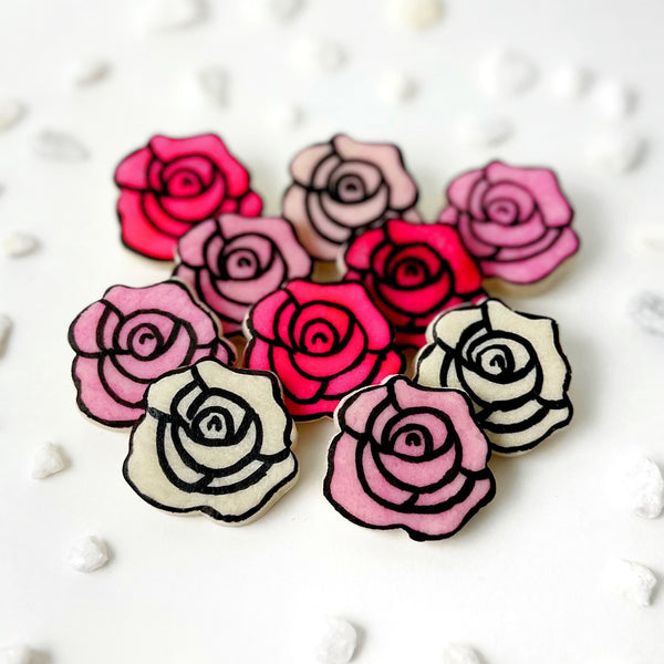 marzipan stained glass roses pink palette