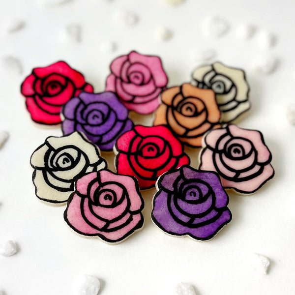 marzipan stained glass roses pink purple palette