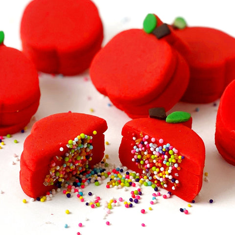 apple marzipan sprinkle rosh hashanah closeup