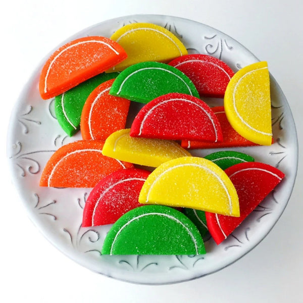 Passover fruit slices marzipan candy tile treats