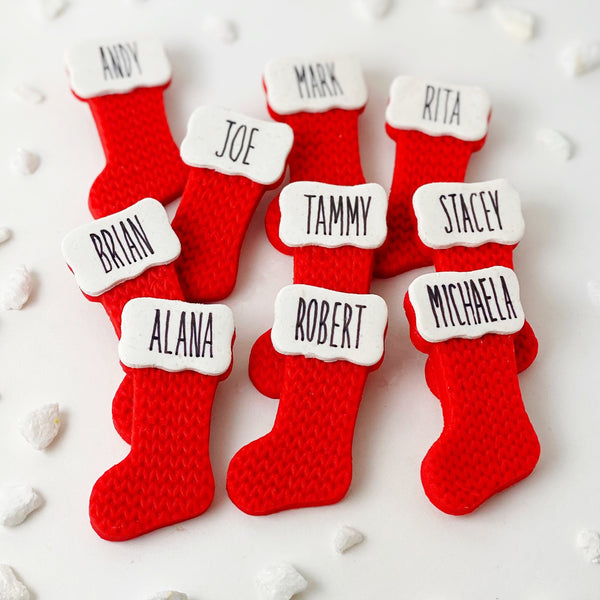 personalized marzipan xmas stockings flatlay