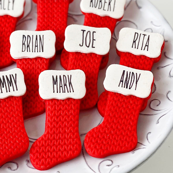 personalized marzipan xmas stockings closeup