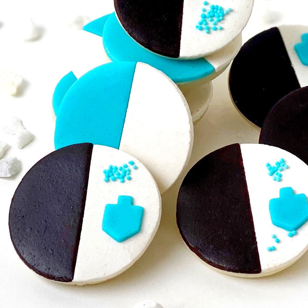 hanukkah black & white cookies closeup