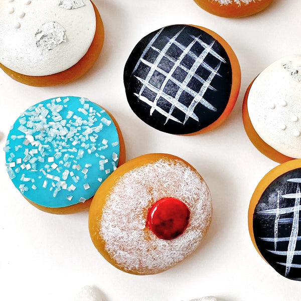 Hanukkah sufganiyot donuts closeup