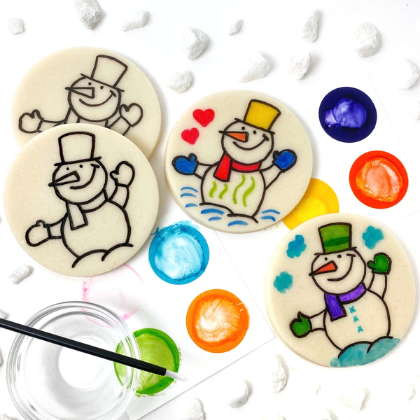 Winter paint your own snowman marzipan candy treats full photo