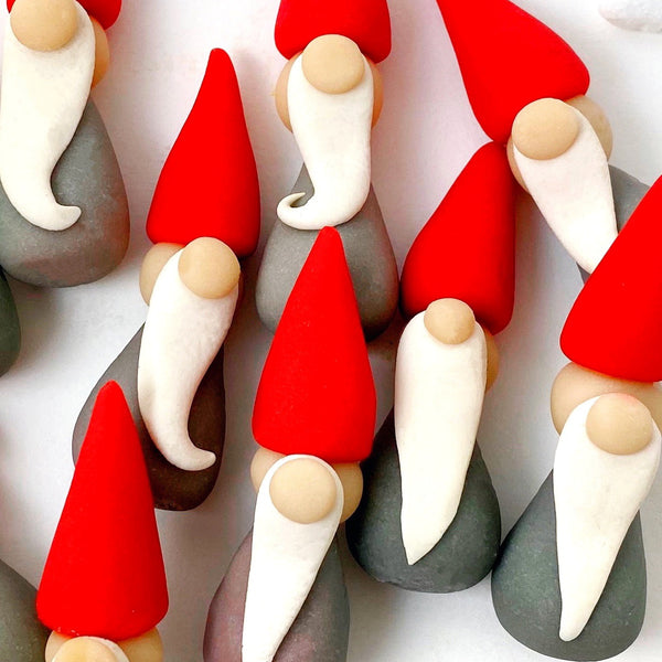 christmas gnome marzipan candy closeup