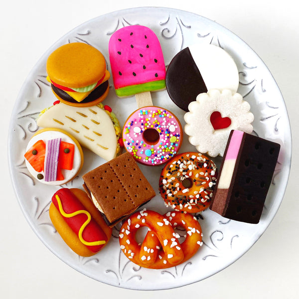 marzipan foodie collection on a plate