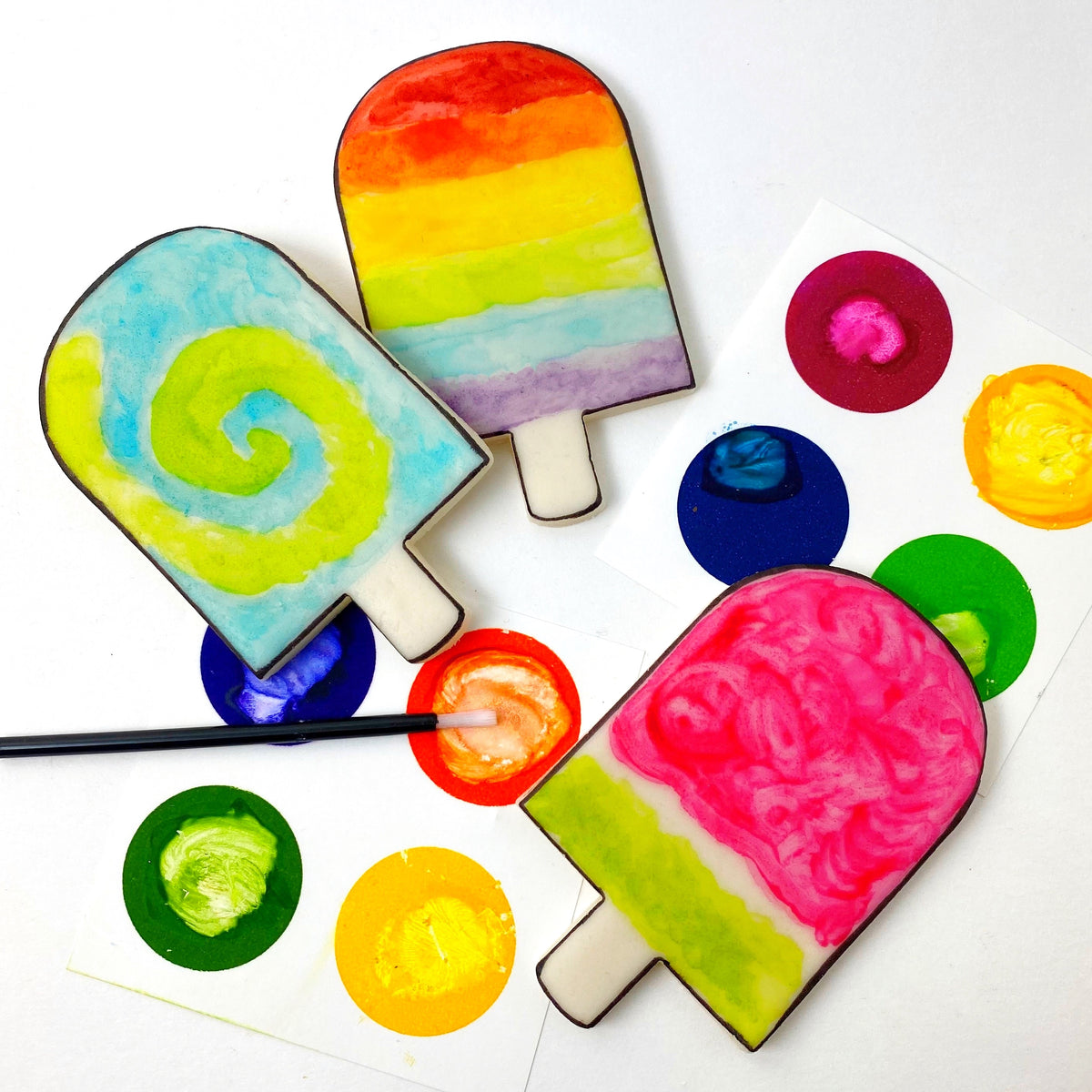 Summer Paint-Your-Own Popsicles Candy Tiles Gift | marzipops