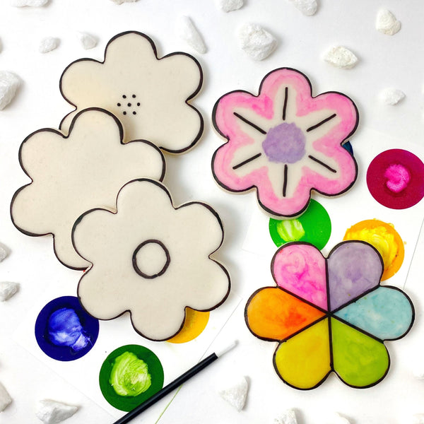 paint your own flowers marzipan candy tiles mothers day five