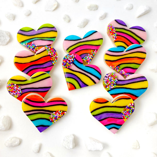 Dr. Seuss rainbow sprinkle hearts marzipan candy tiles set
