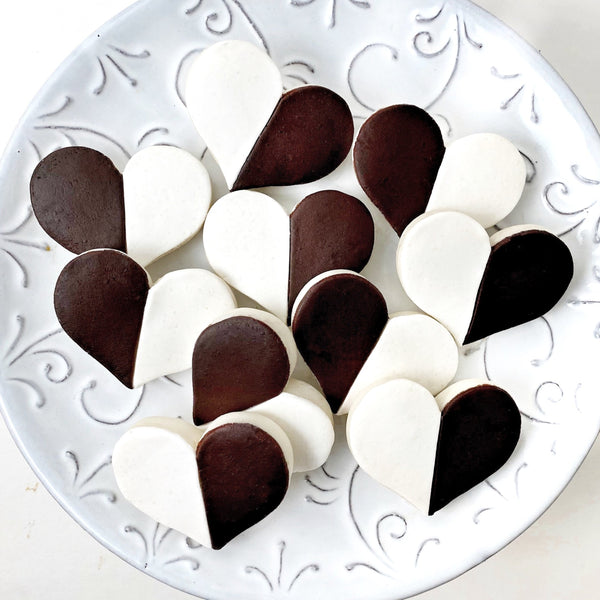 black & white heart cookies