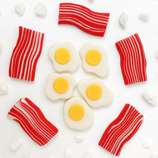 eggs bacon marzipan candy tiles layout