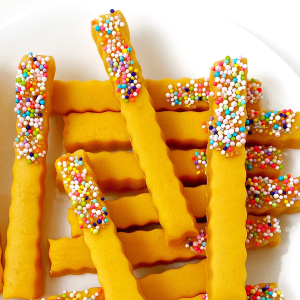 marzipan french fries candy sprinkle treats super close