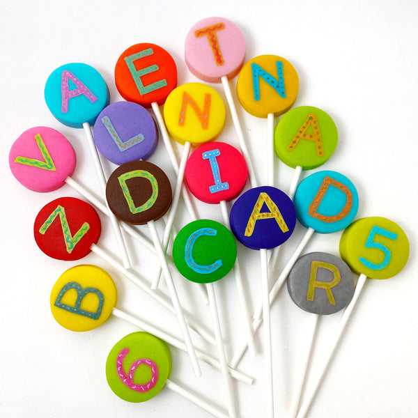 alphabet marzipan candy lollipops collection