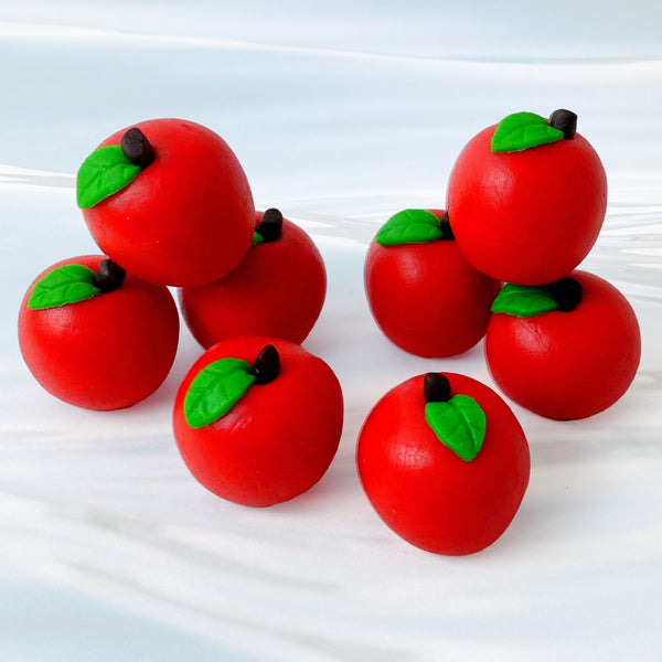 rosh hashanah delicious red apple marzipan sculptures stacked