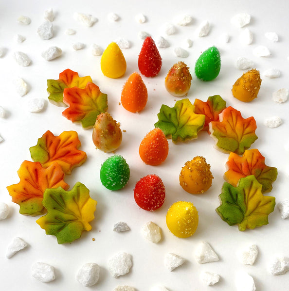 autumn leaves tree marzipan candy gift collection