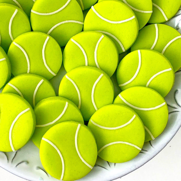 tennis ball game candy tiles close up