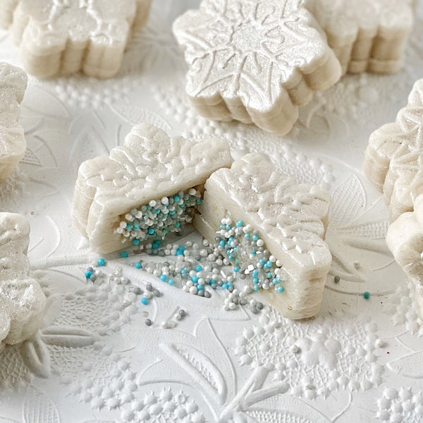Snowflake sprinkle surprise Christmas marzipan a little close