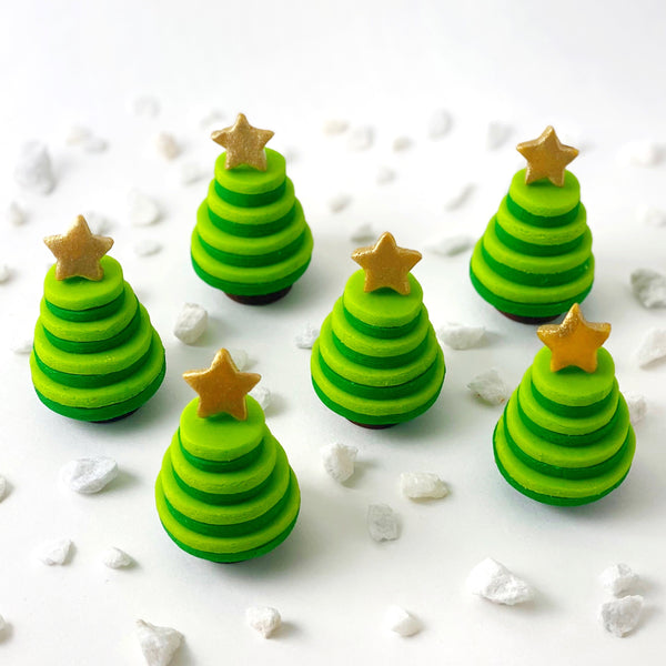 marzipan candy christmas tree top view