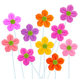 colorful flowers marzipan candy lollipops