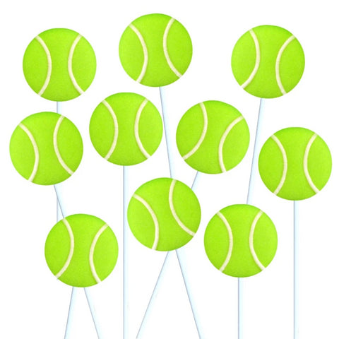 tennis ball marzipan candy lollipops