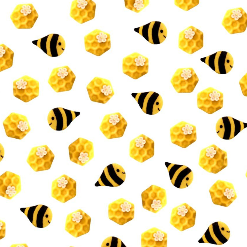 Rosh Hashanah bees and honeycomb mini marzipan candy bites