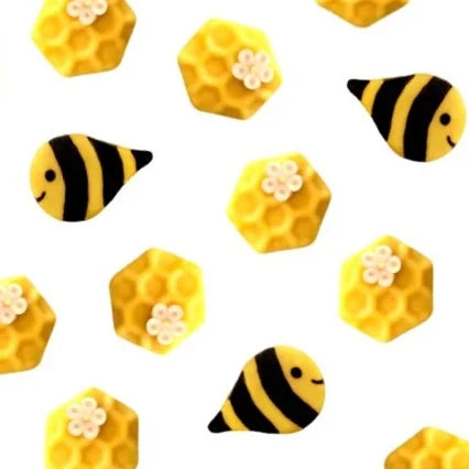 Rosh Hashanah honeycomb and bees mini marzipan candy bites