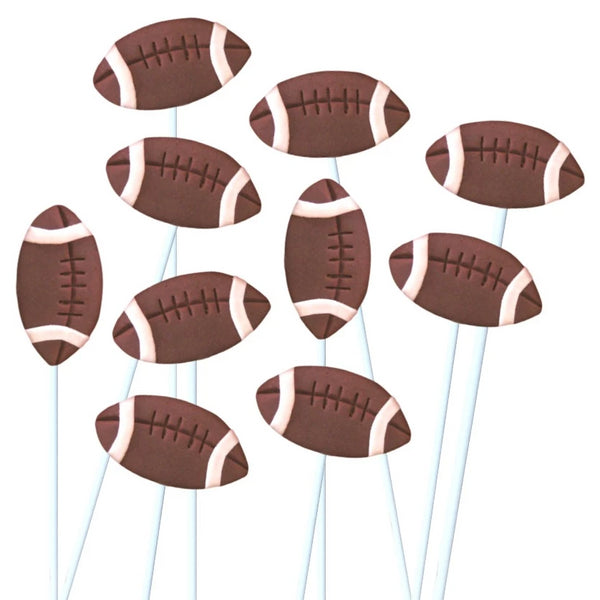 football marzipan candy lollipops